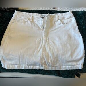 White jeans skirt, size 14